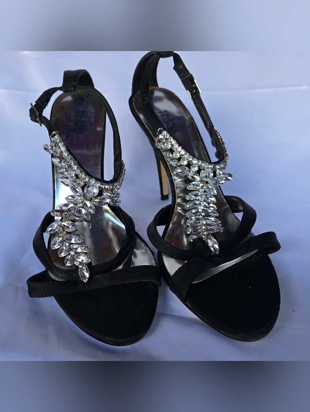 Valenti Franco Rhinestone Black Heels